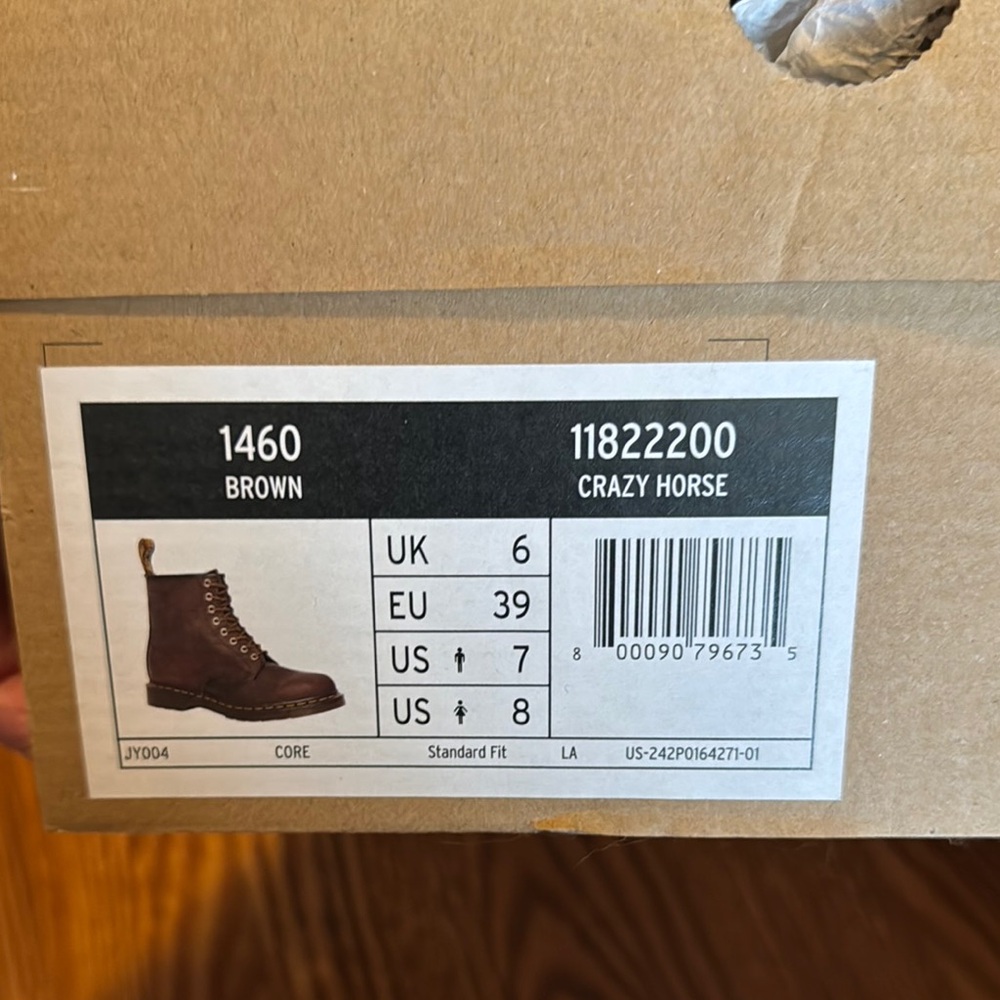 Dr. Martens 1460 Brown Leather Boots - Size 8/EU 39